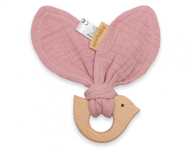 Jucărie dentiție Baby Bird roz