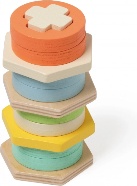 Turn Montessori pentru sortarea formelor și culorilor CLASSIC WORLD