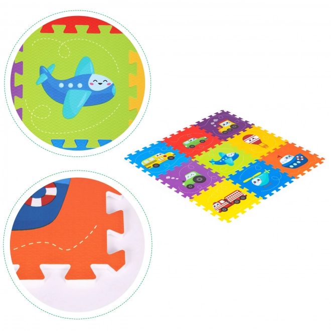 Covor foam puzzle cu vehicule pentru copii 86x86cm IPLAY