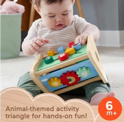 Triunghi activ din lemn Fisher-Price pentru copii