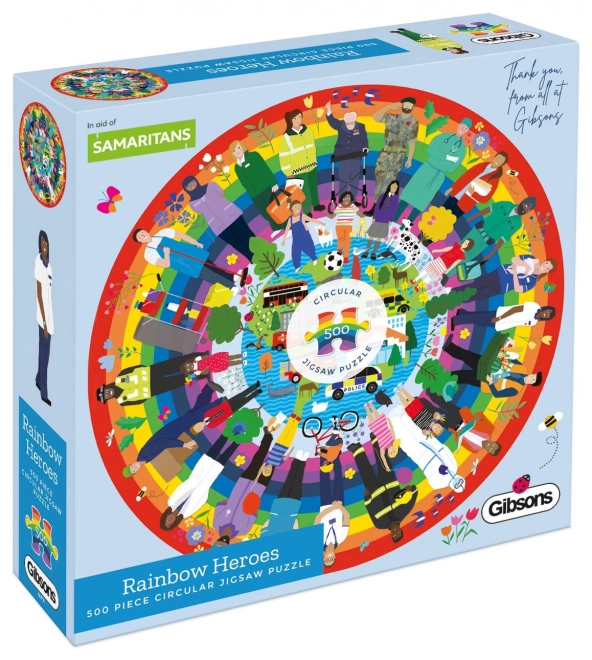 Puzzle rotund curcubeu eroi 500 piese