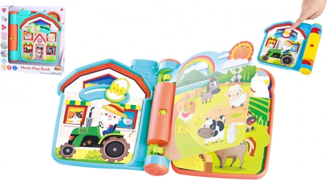 Cărticică interactivă de joacă la fermă cu sunete, din plastic, 6m+