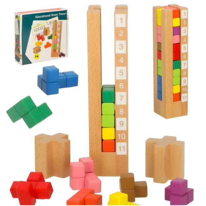 Set educativ montessori cu blocuri colorate din lemn