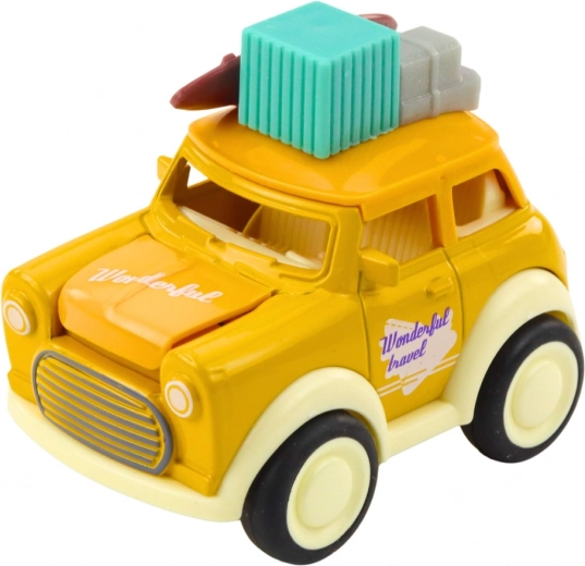 Aspect retro de călătorie cu bagaje pe acoperiș