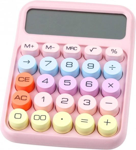 Calculator roz cu baterie pentru birou și școală