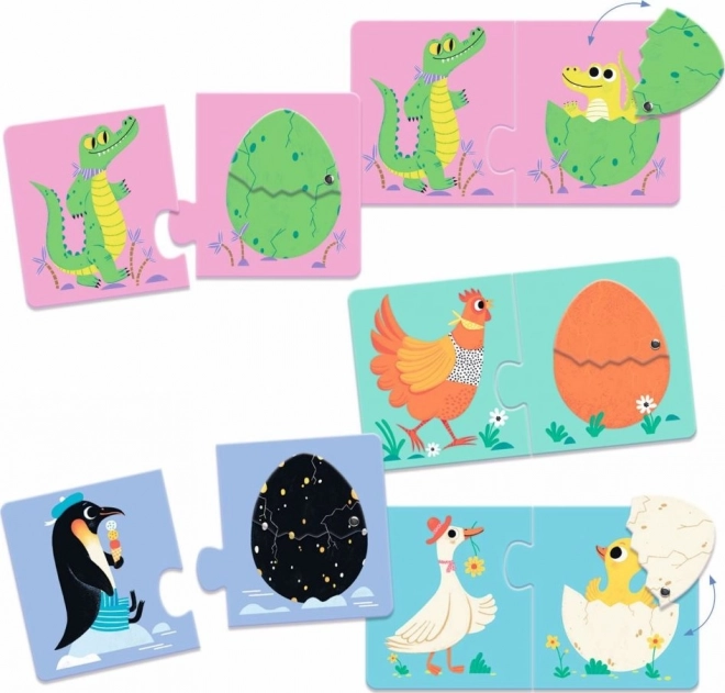 Puzzle ouă amuzante Djeco