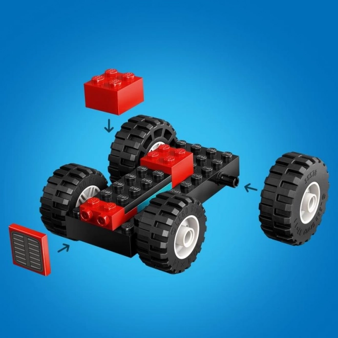 Tractor Roșu LEGO cu remorcă și oi