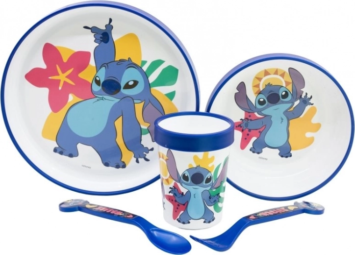 Set de masă pentru copii 5 în 1 cu motiv Stitch