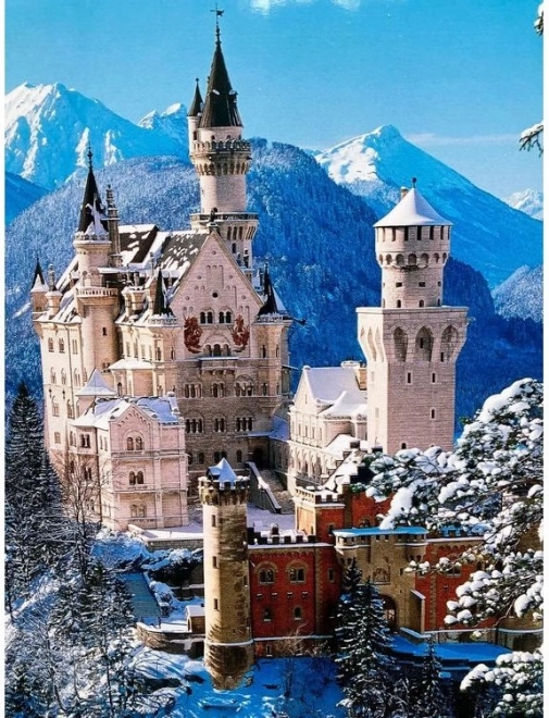Pictură cu diamante Castelul Neuschwanstein iarna