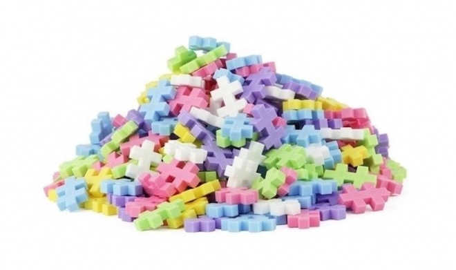 Set PlusPlus Mini Mix 600 piese pastel/neon cu 2 plăci constructive