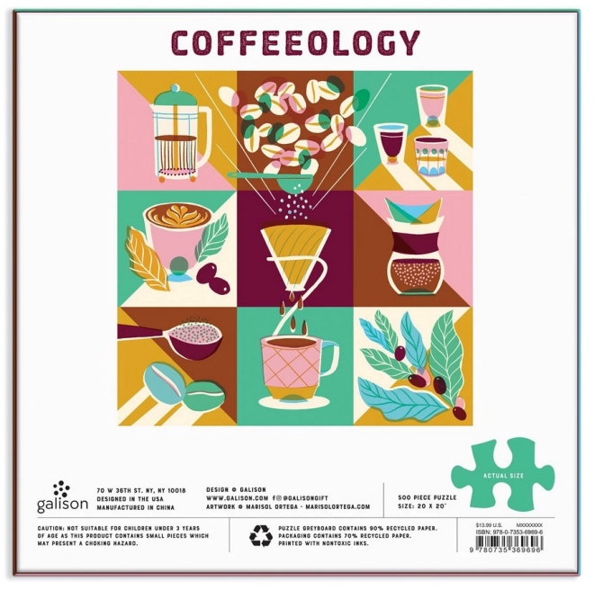 Puzzle pătrat GALISON Coffeeology 500 piese