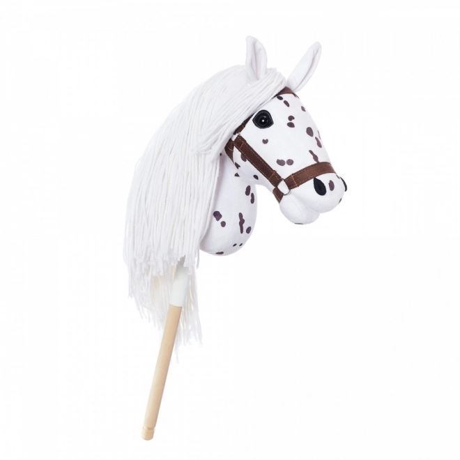 Cal pe băț Hobby Horse din colecția HOPPIHORSE Sport Edition în culoarea leopardului alb