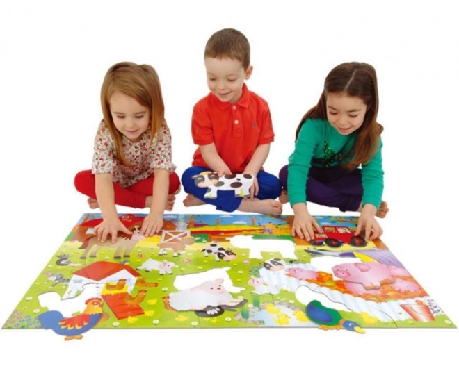 Puzzle Galt de podea cu animale din fermă 30 piese