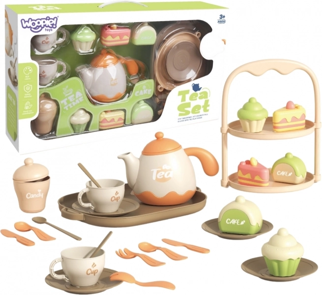 Set de ceai și desert din lemn Woopie 25 piese
