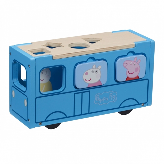 Puzzle din lemn autobuz școlar Peppa Pig