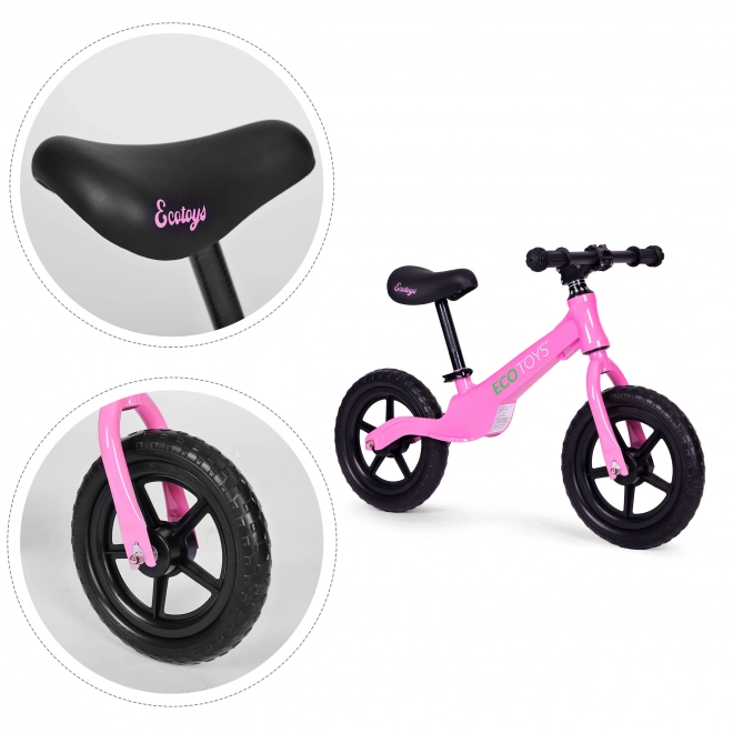 Bicicletă de echilibru pentru copii Ecotoys, roz