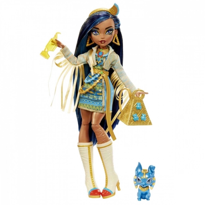 Păpușa Monster High Cleo De Nile cu cățeluș