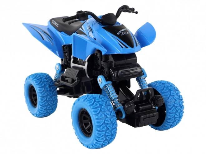 Quad teren off-road albastru cu roți de cauciuc