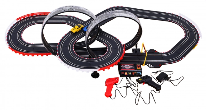 Circuit de curse pentru copii cu bucle luminoase și mașini