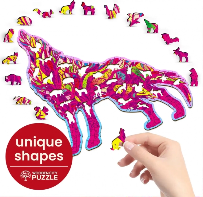 Puzzle din lemn Lup urlet 250 piese