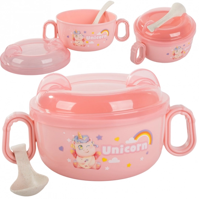 Set de vase pentru hrana copiilor cu mâner