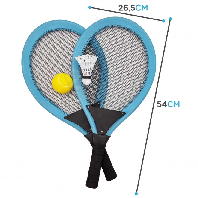 set sportiv pentru copii cu rachete de tenis și badminton Woopie
