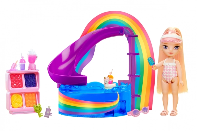 Set Rainbow High cu surioara și piscină