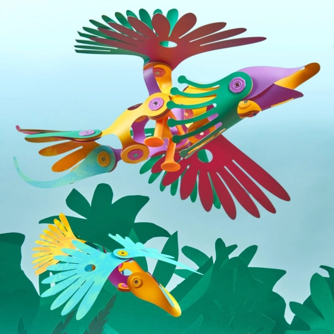 Set magnetic Clixo păsări tropicale din pădurea ecuatorială
