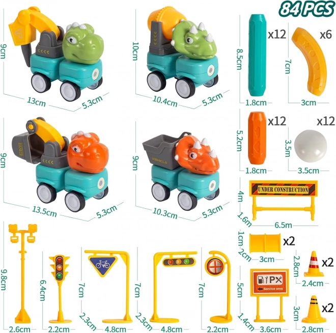 Set de construcție magnetic Dinozauri Woopie 84 piese