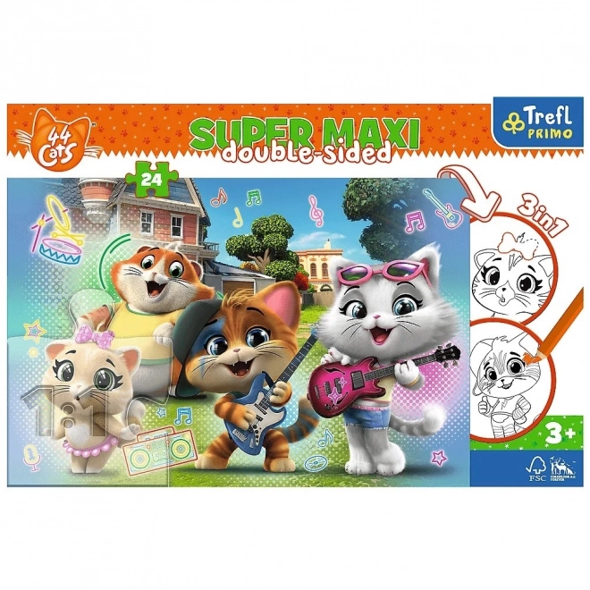 Puzzle dublu față 44 Pisici Super Maxi