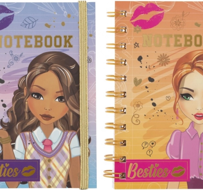 Design stilat Besties cu spirală aurie