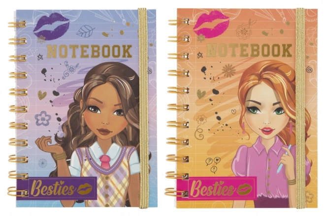Bloc notes cu spirale Besties A6, 60 foi