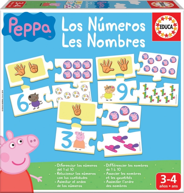 Puzzle educativ Peppa Pig cu numere