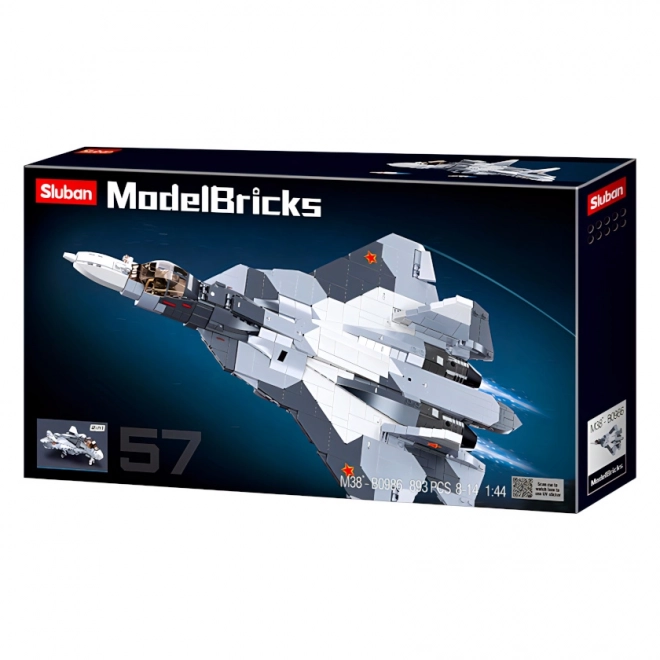 Avion cu reacție Su-57 2 în 1 Sluban Model Bricks