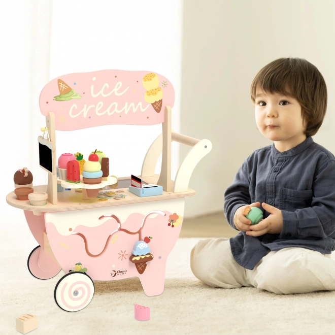 Ice Cream Cart Classic World din lemn 3în1 40 piese