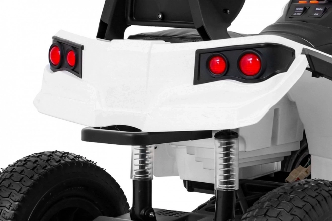 Baterie pentru copii ATV Air Quad Alb + roți gonflabile + radio MP3 + pornire gratuită