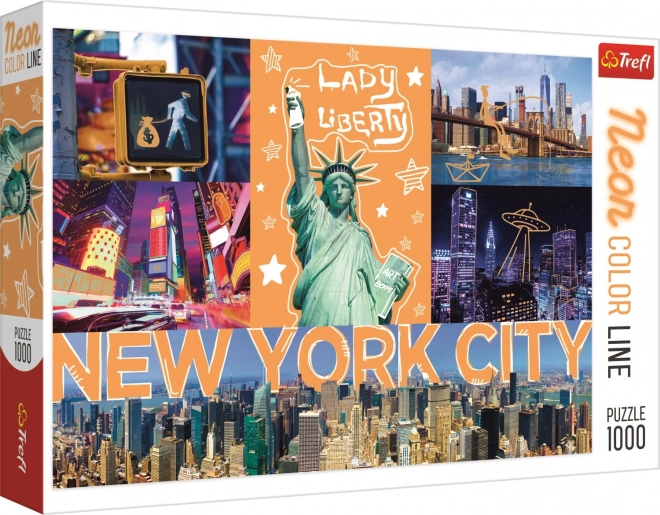 puzzle neon color line new york 1000 piese