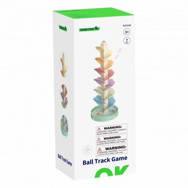 Turnul Spiralat de Lemn Tooky Toy pentru Copii