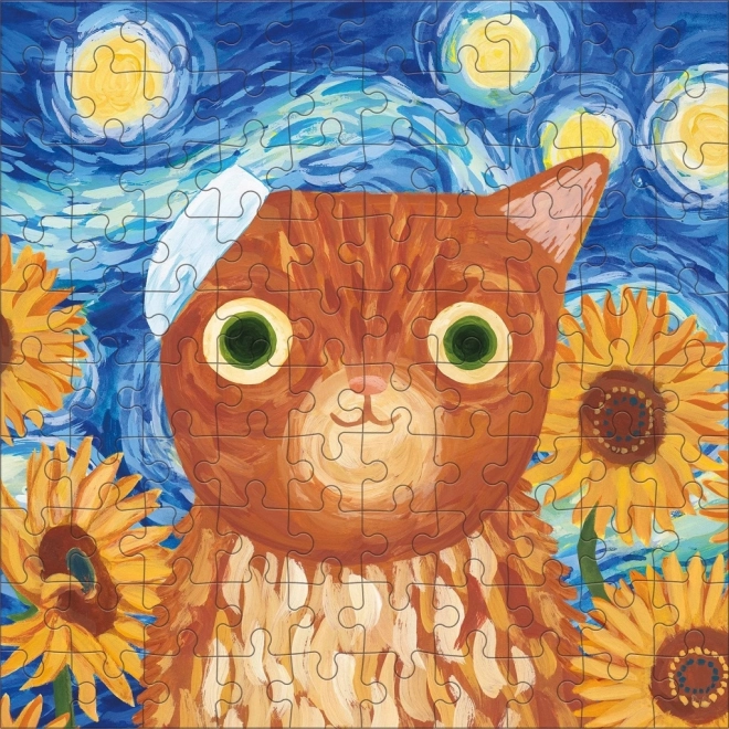 Puzzle Vincent van Gogh pisici artistice în cutie