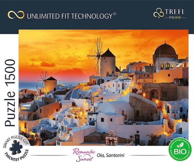 Puzzle romantic la apus: Oia, Santorini - 1500 piese