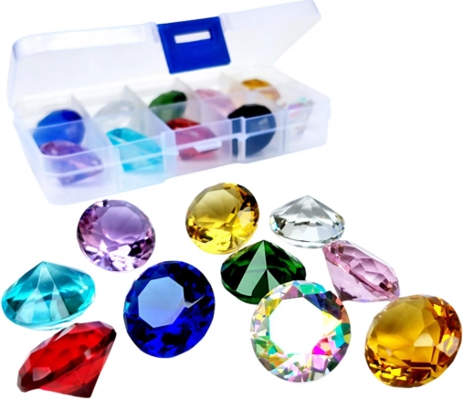 Set de diamante decorative colorate în cutie, 10 buc.
