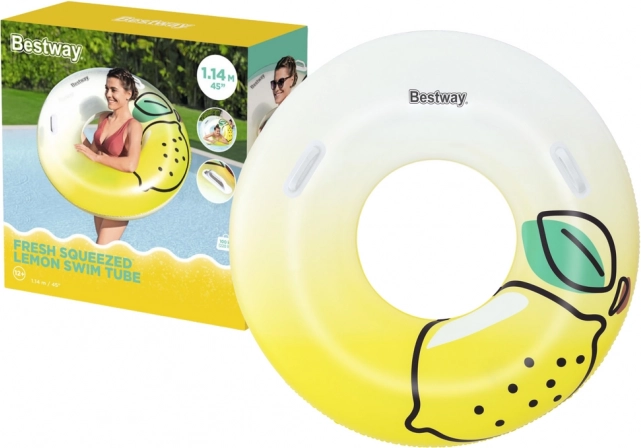 Bestway colac de înot gonflabil cu mânere lămâie 114 cm