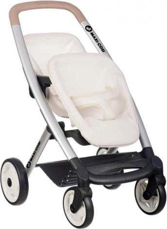 Cărucior sport pentru păpuși pentru gemeni SMOBY Maxi Cosi, bej