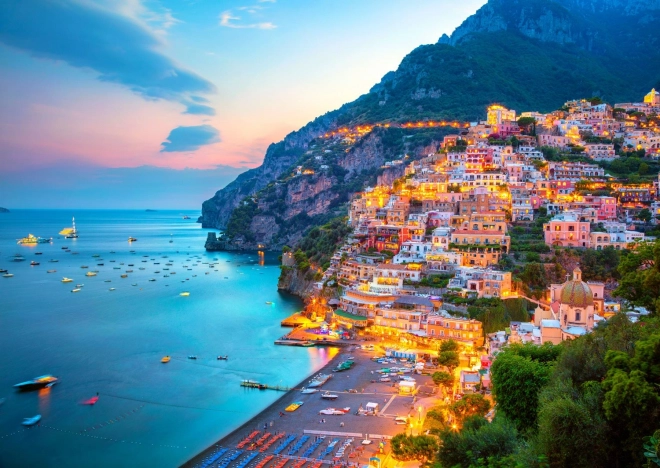 Puzzle Positano la apus, Italia 1000 piese