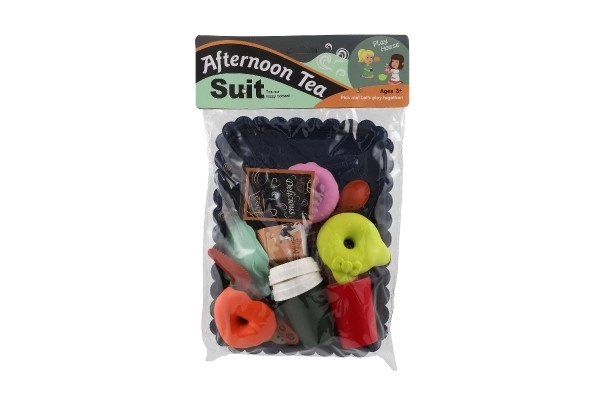 Set de bucătărie cu vase și alimente din plastic