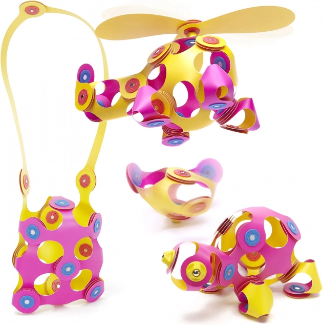 Set magnetic CLIXO roz a galben