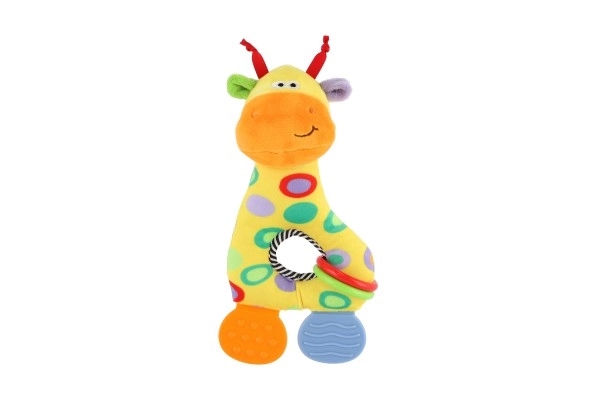 Girafă de pluș cu jucărie de dentiție 24cm