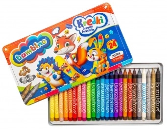Creioane colorate metalice cu ascuțitoare Bambino