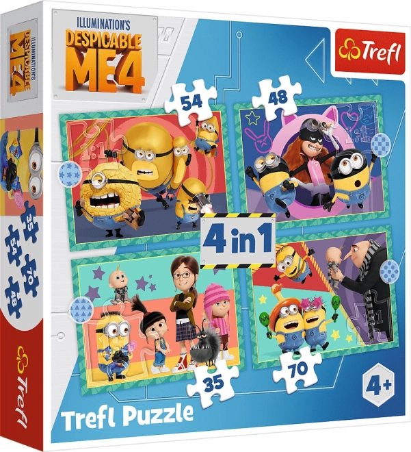 Puzzle Minionii Nebuni 4 în 1 de la Trefl