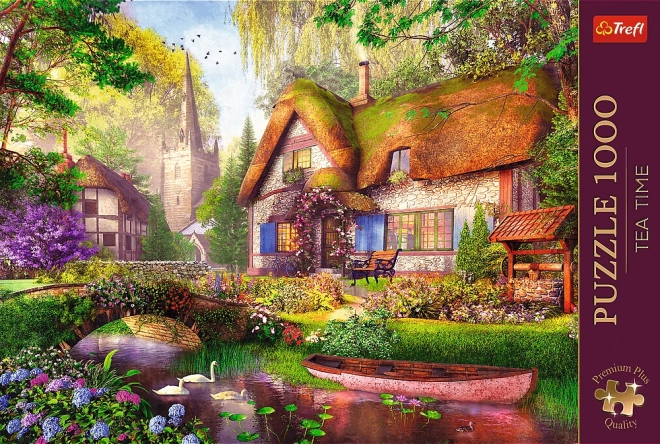 Puzzle premium plus 1000 piese - timpul ceaiului - cabana fermecătoare din pădure